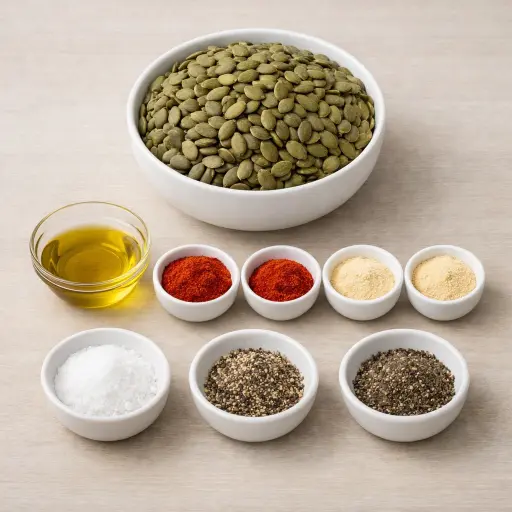 Ingredients for Zesty Spiced Baked Pumpkin Seeds