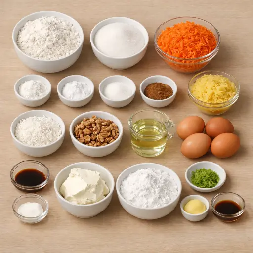 Ingredients for Zesty Tropical Carrot Cake