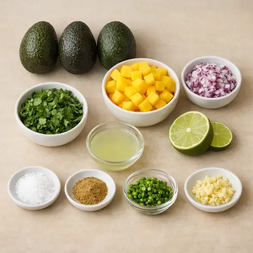 Ingredients for Zesty Tropical Guacamole
