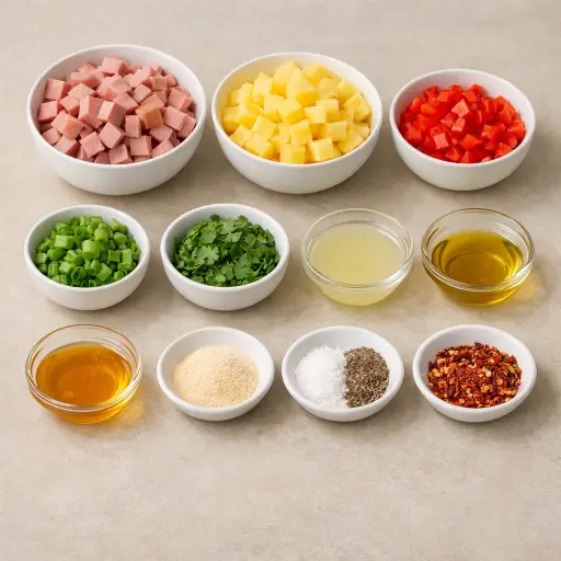 Ingredients for Zesty Tropical Ham Salad