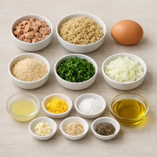 Ingredients for Zesty Tuna Quinoa Patties
