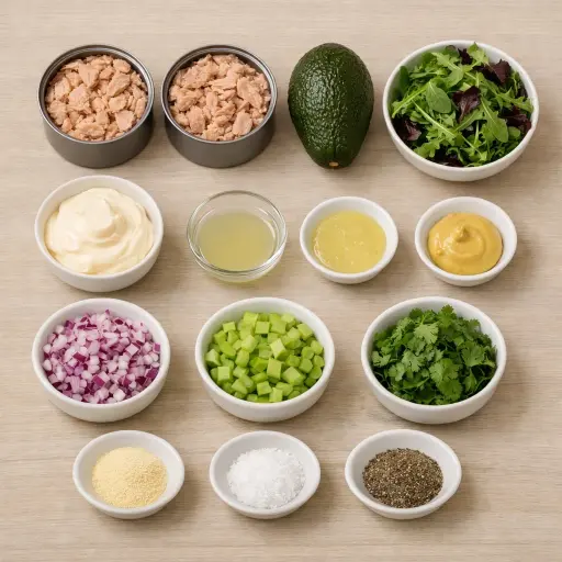 Ingredients for Zesty Tuna Salad with Avocado