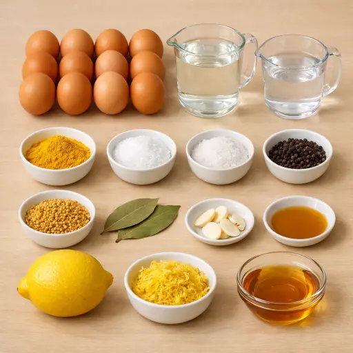 Ingredients for Zesty Turmeric Pickled Eggs