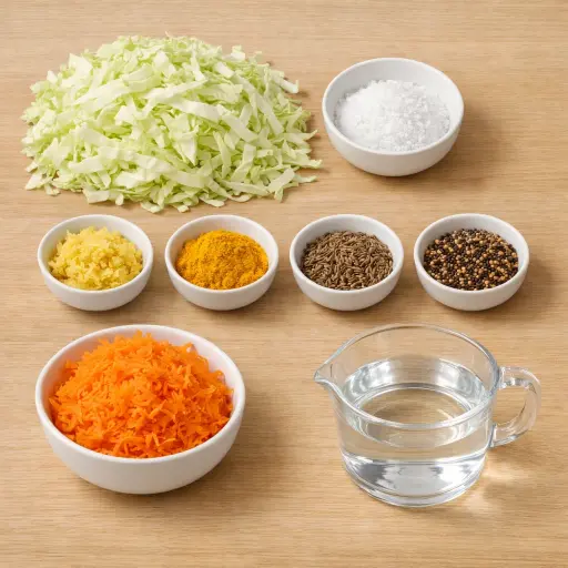 Ingredients for Zesty Turmeric Sauerkraut