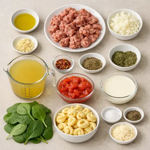 Ingredients for Zesty Tuscan Tortellini Soup
