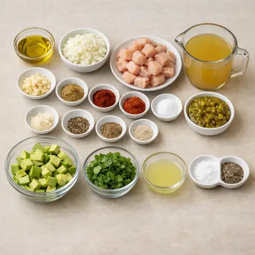 Ingredients for Zesty White Bean Chicken Chili