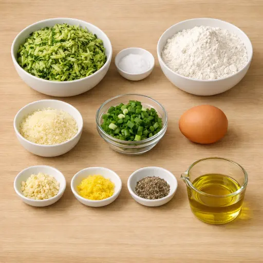 Ingredients for Zesty Zucchini Fritters