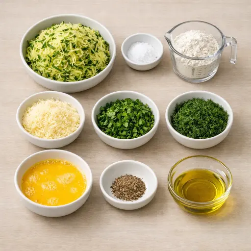 Ingredients for Zucchini & Herb Fritters