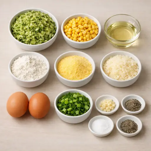 Ingredients for Zucchini and Corn Fritters