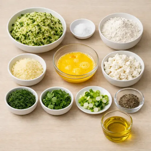 Ingredients for Zucchini Feta Fritters