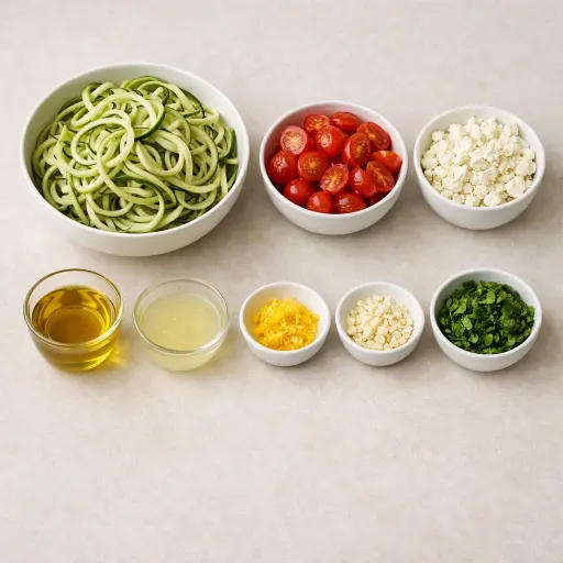 Ingredients for Zucchini Noodle Salad