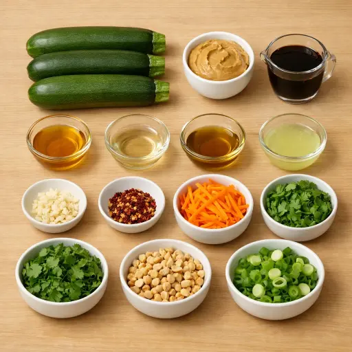 Ingredients for Zucchini Noodles with Thai Peanut Sauce