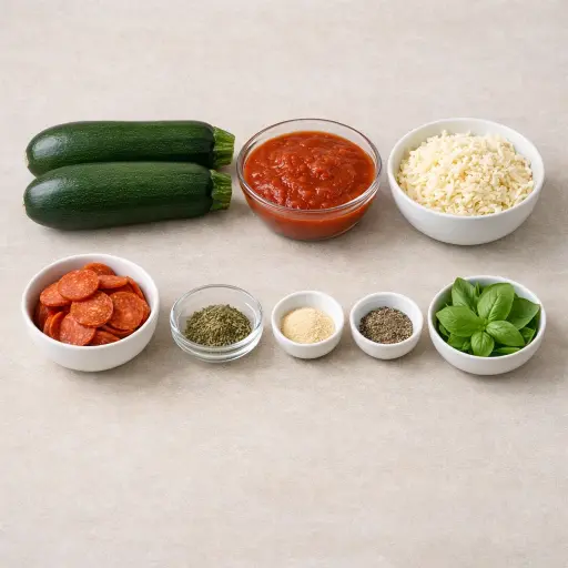 Ingredients for Zucchini Pizza Bites