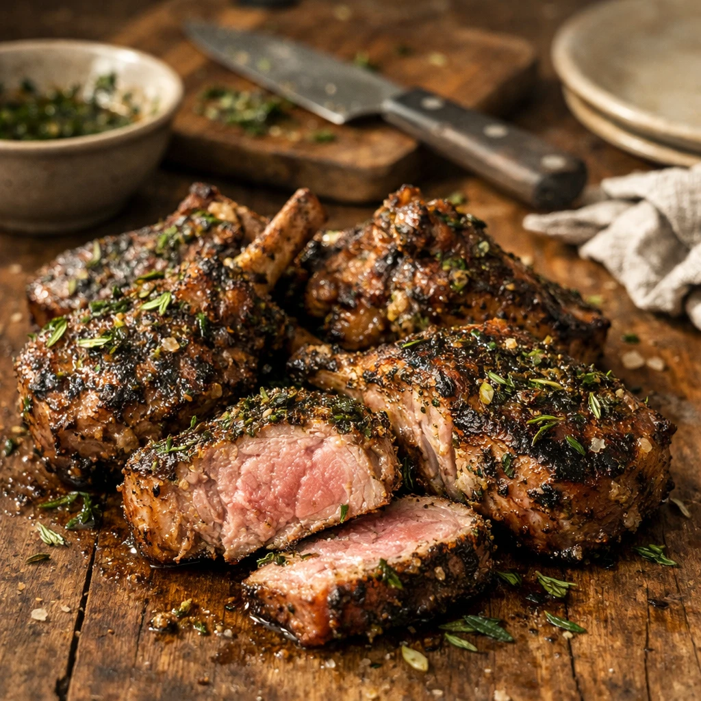 Classic Herb Crusted Grilled Lamb Chops