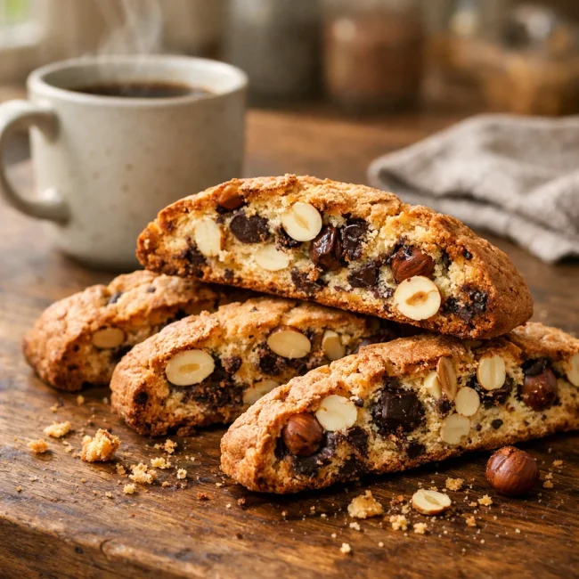 Almond & Chocolate Hazelnut Biscotti