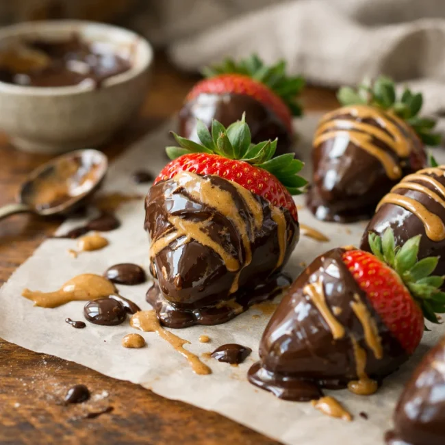 Almond Butter Chocolate Covered Strawberries