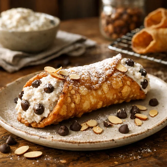Almond Chocolate Chip Cannoli