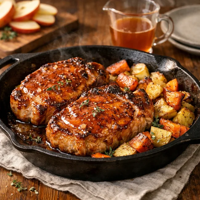 Apple Cider Glazed Pork Chops