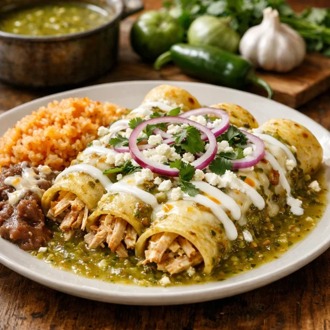 Authentic Green Chicken Enchiladas