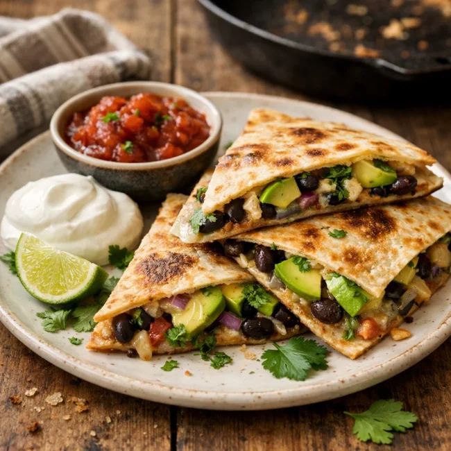 Avocado and Black Bean Quesadilla