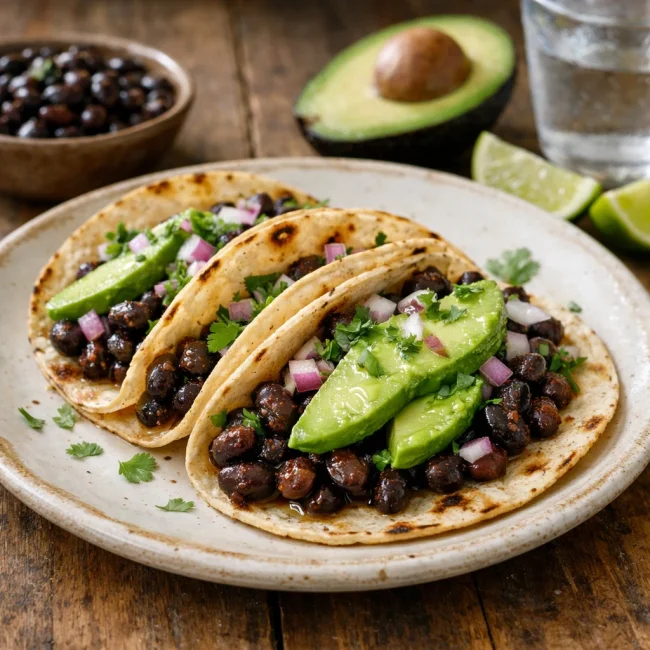 Avocado and Black Bean Tacos