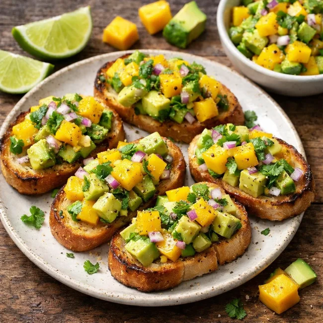 Avocado and Mango Bruschetta