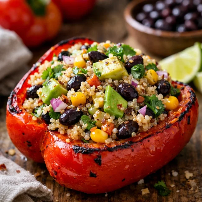 Avocado and Quinoa Stuffed Peppers
