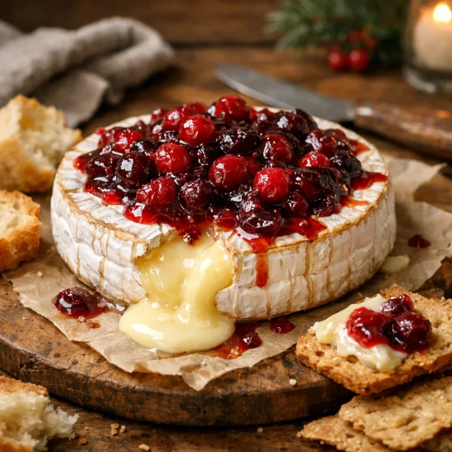 Baked Brie with Cranberry Compote