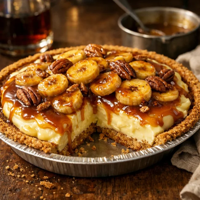 Banana Fosters Pudding Pie