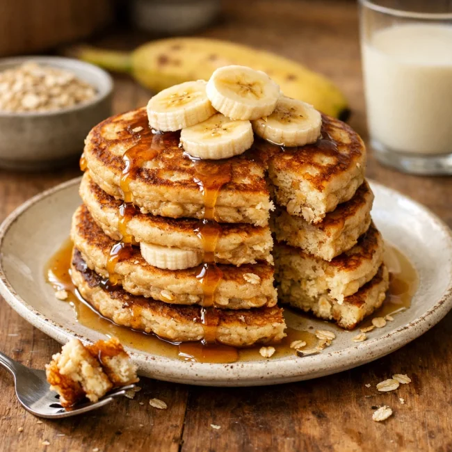 Banana Oatmeal Pancakes
