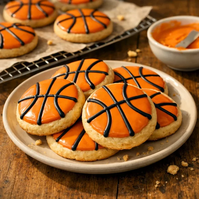 Basketball-Themed Sugar Cookies