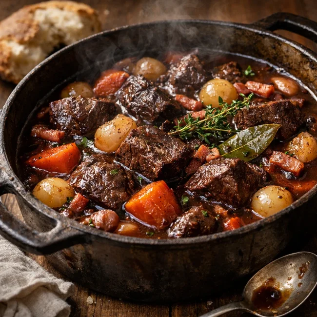 Beef Bourguignon à l'Ancienne