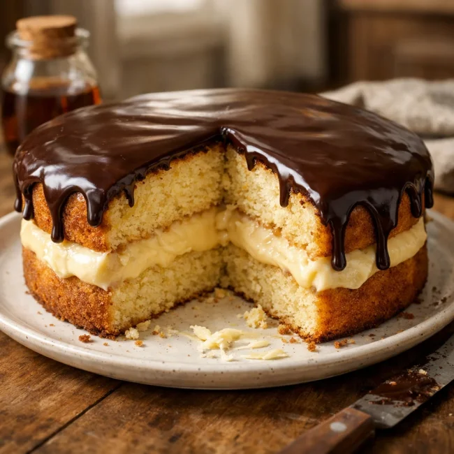 Boston Cream Pie with Maple Twist