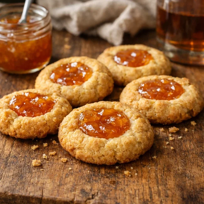 Bourbon Peach Thumbprint Cookies