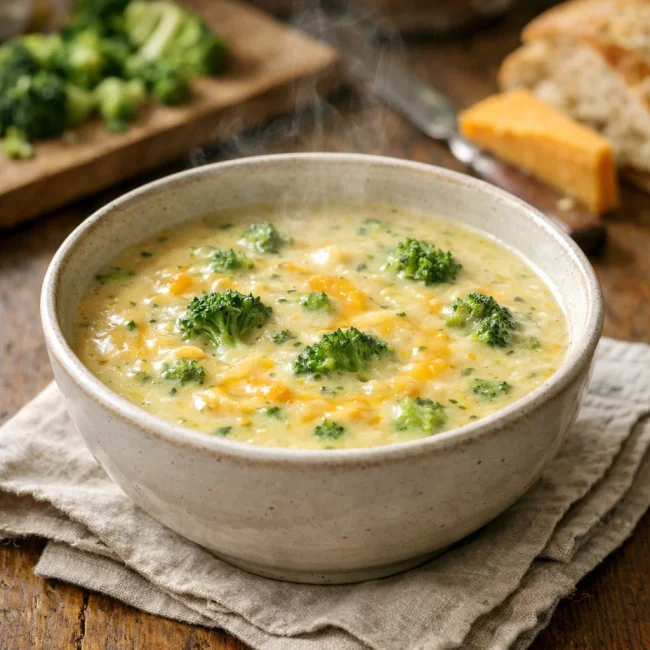 Broccoli and Aged Cheddar Soup