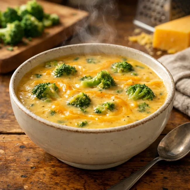 Broccoli and Cheddar Harmony Soup