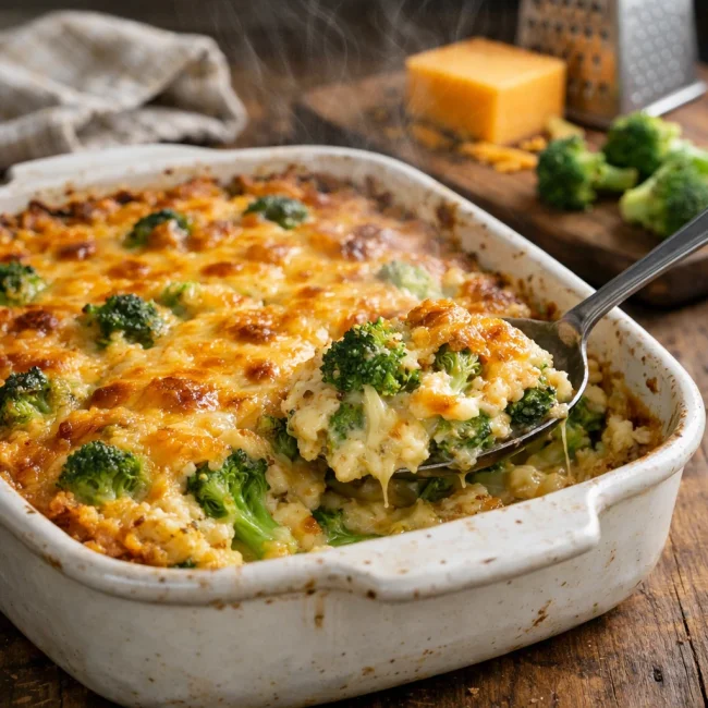 Broccoli and Cheddar Savory Bake