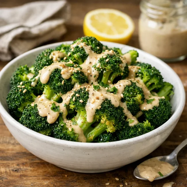 Broccoli Delight with Lemon-Tahini Drizzle