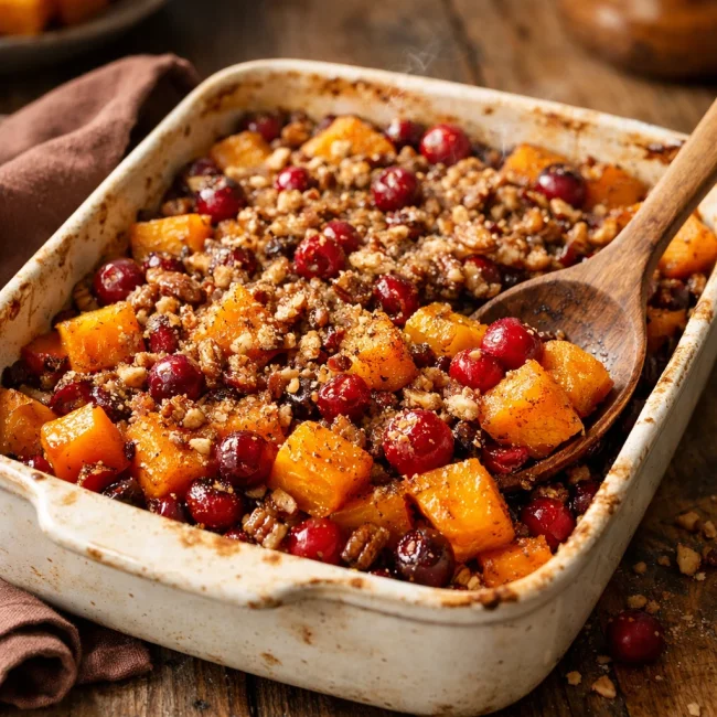 Butternut Squash and Cranberry Casserole