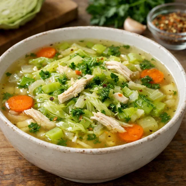 Cabbage and Chicken Fat-Burning Soup