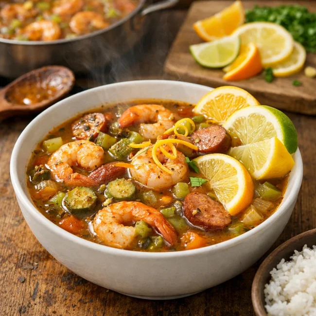Cajun Citrus Shrimp Gumbo