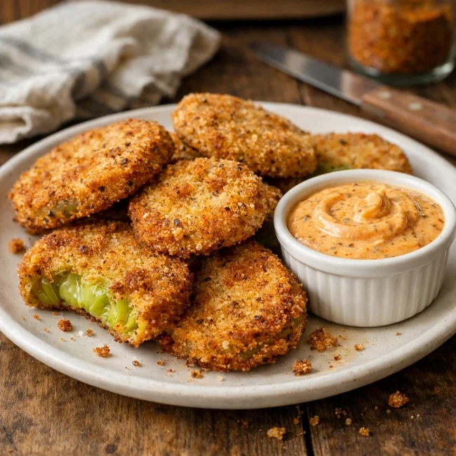 Cajun Fried Green Tomatoes with Spicy Remoulade