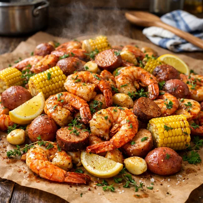 Cajun Lemon Herb Shrimp Boil