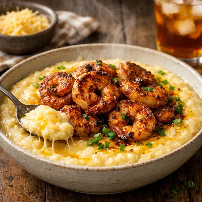 Cajun-Spiced Shrimp and Cheesy Grits