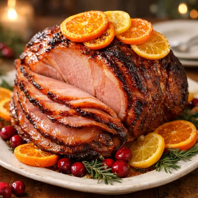 Candied Citrus Glazed Holiday Ham