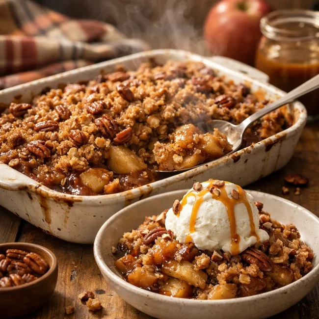 Caramel Pecan Apple Crisp