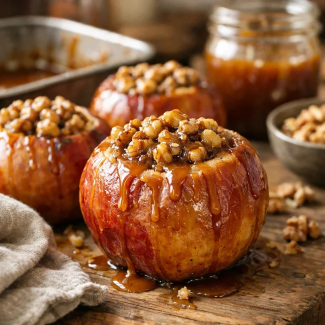 Caramel Walnut Baked Apples