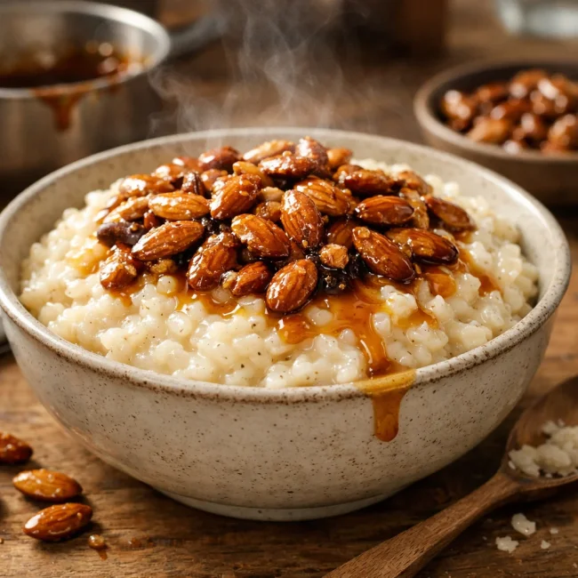 Caramelized Almond Rice Pudding
