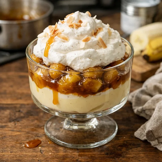 Caramelized Banana Pudding with Coconut Whip