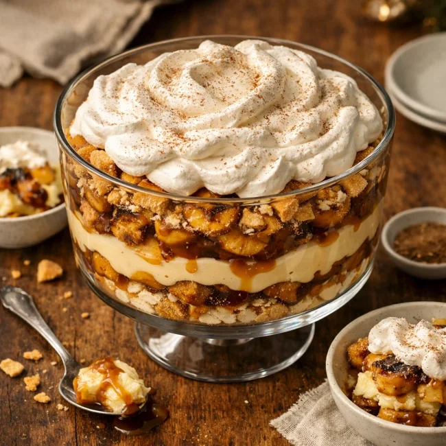 Caramelized Banana Pudding with Spiced Whipped Cream
